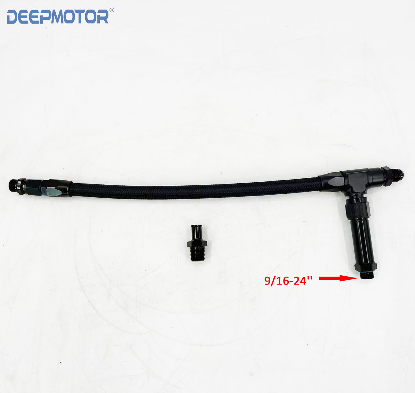 9/16-24 Fuel Inlet Line for Barry Grant BG Demon Deepmotor Carburetor Black