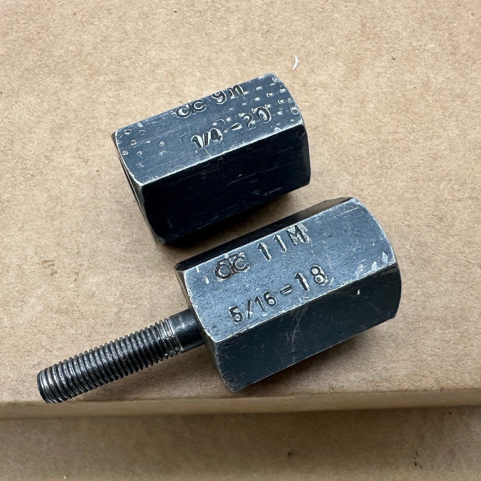 Vintage OTC Tools Threaded Puller Adapter 9M - 1/4-20 And 11M 5/16-18 Good Shape