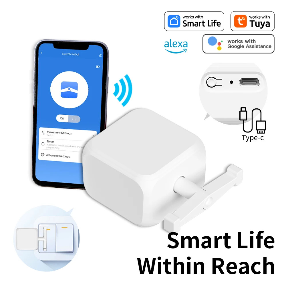 Tuya BLE Fingerbot Rocker Switch Remote Controller Press Robot Google Home Alexa