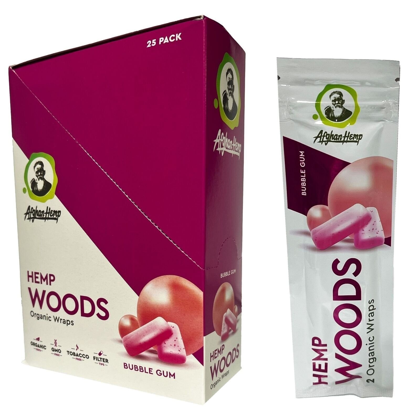 Afghan Organic Hemp Woods - Bubble Gum - Full Box of 25