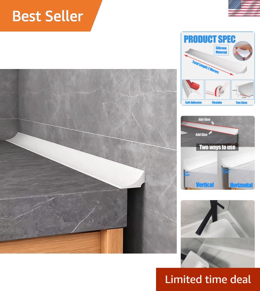 Water Barrier for Sink,Shower Threshold Water Dam Barrier,Waterproof Barrier ...