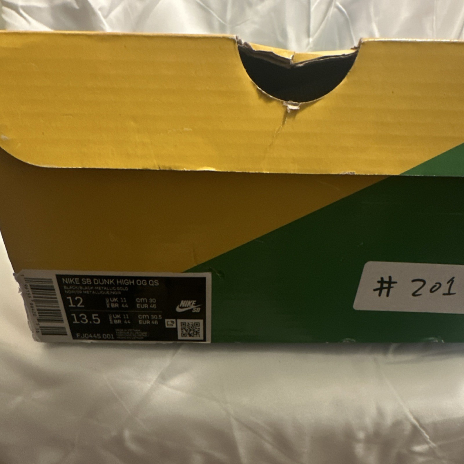 Nike SB Dunk High OG QS Pawnshop Black Skateboarding Shoes Men's Size 12