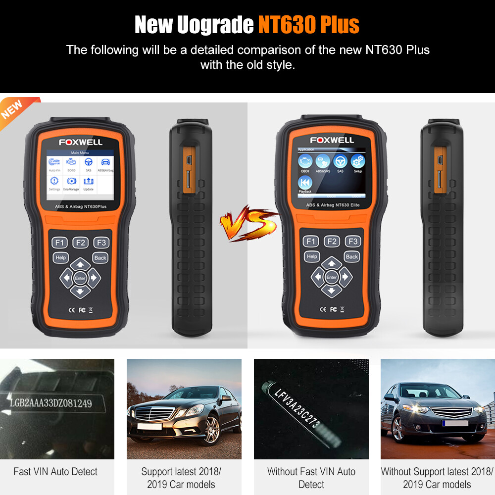 Foxwell NT630 Plus SRS ABS Engine SAS Car OBD2 Scanner Diagnostic Code Reader