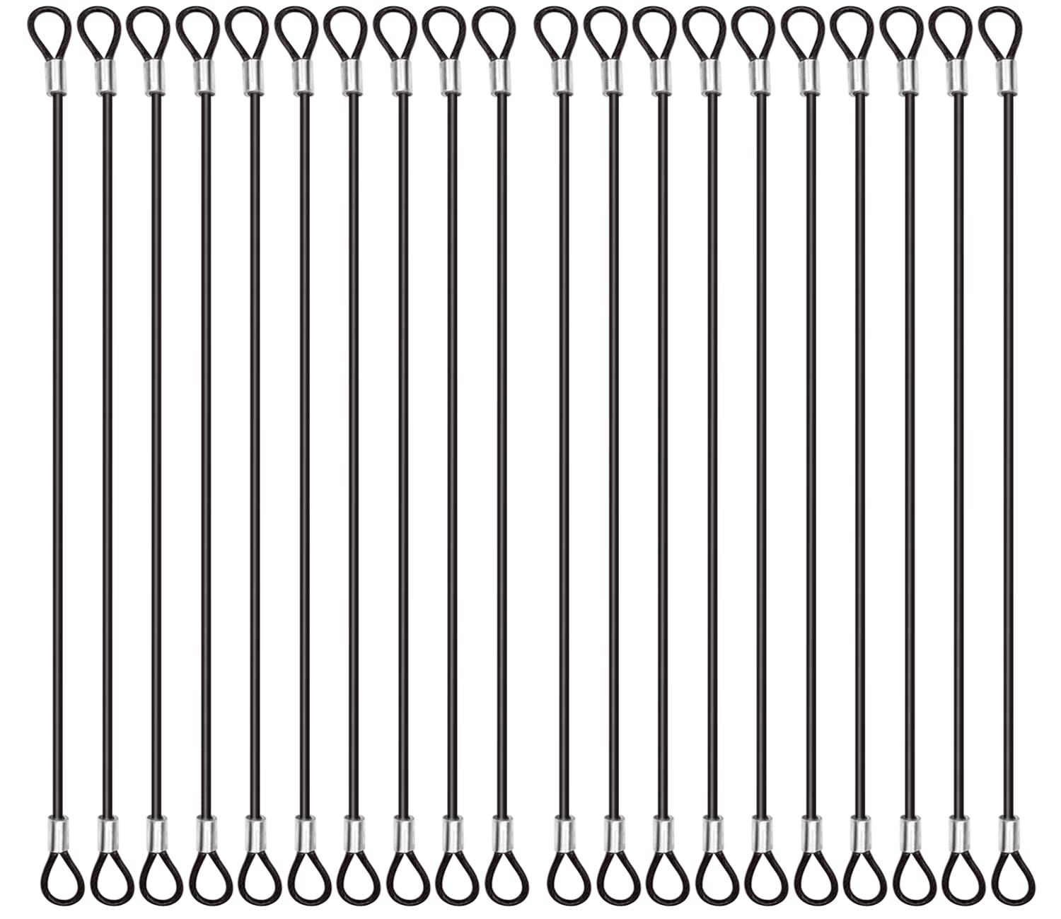 CKANDAY 20 Pack Safety Stainless Steel Tethers,Coated Security Tether Lanyard...