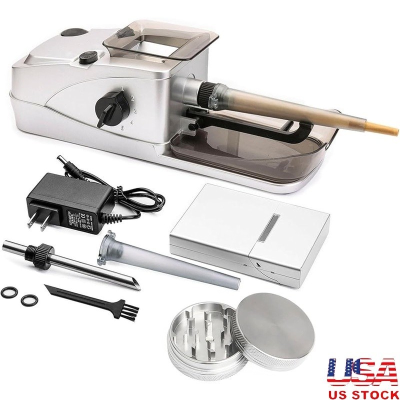 Cone Rolling Machine Manual Herb Grinder Pre-Roll Holder Electric Loader Set New