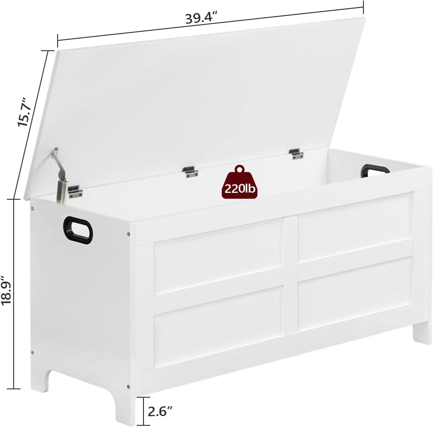 Storage Chest, 39.4” Large Toy Chest, Entryway Storage Trunk, Storage Bench with