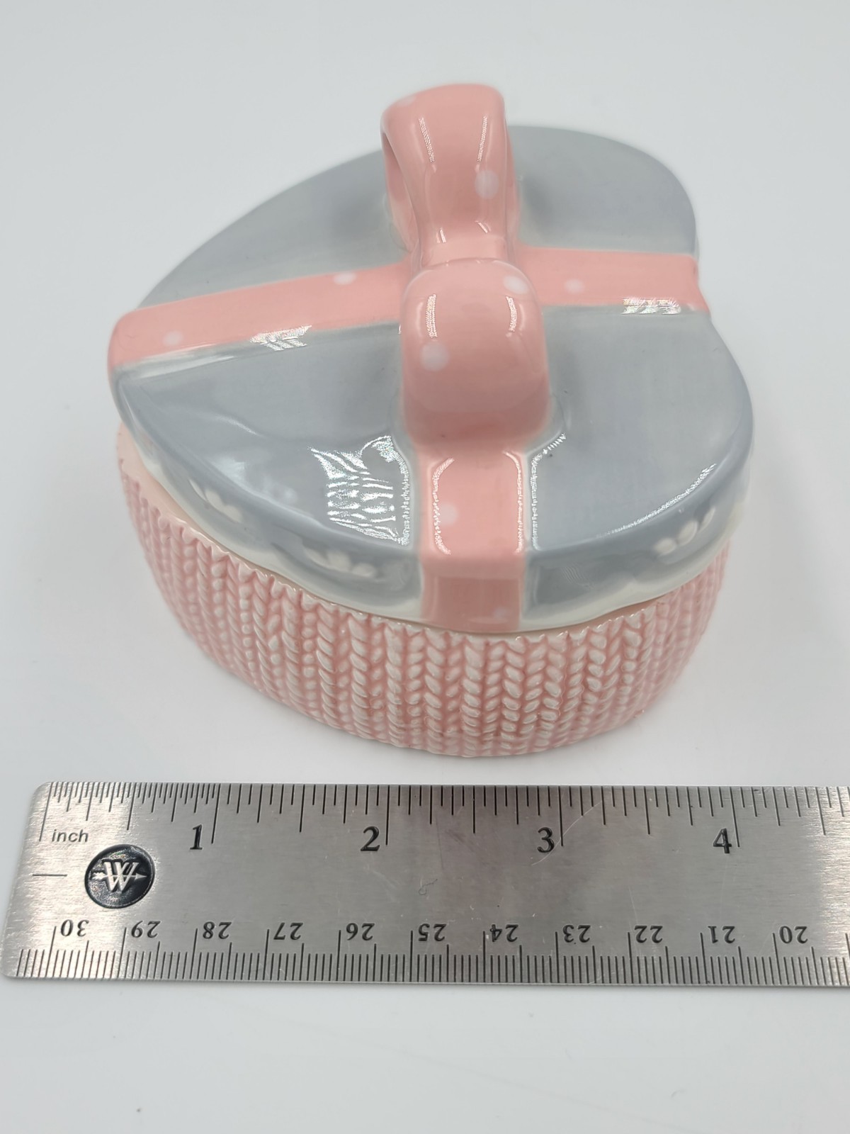Ceramic Heart Shaped Trinket Box