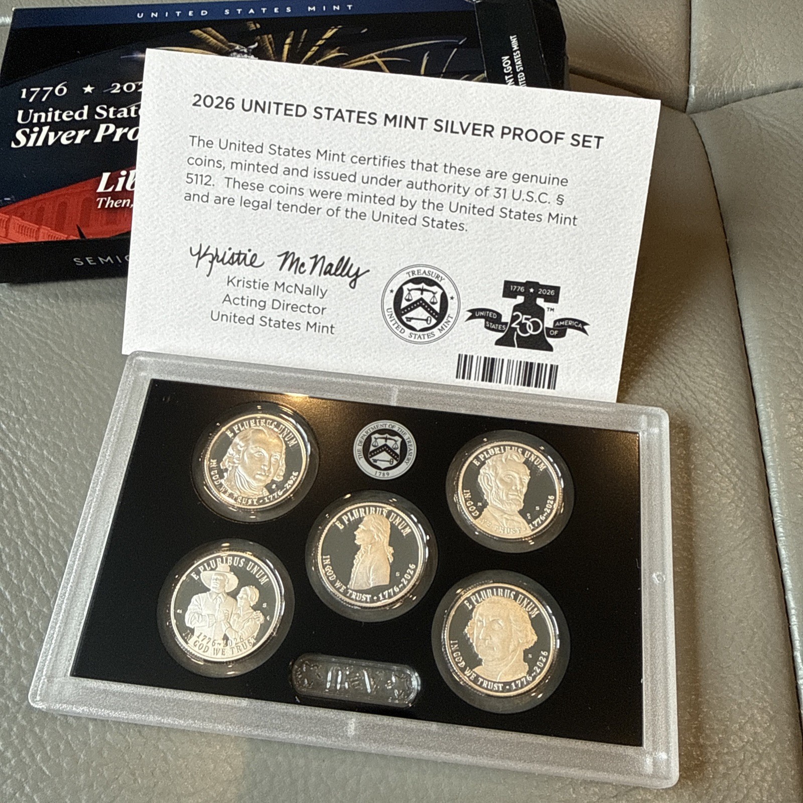 2026 S Semiquincentennial Silver Proof Set 5 Quarter Coin (San Francisco) W/OGP
