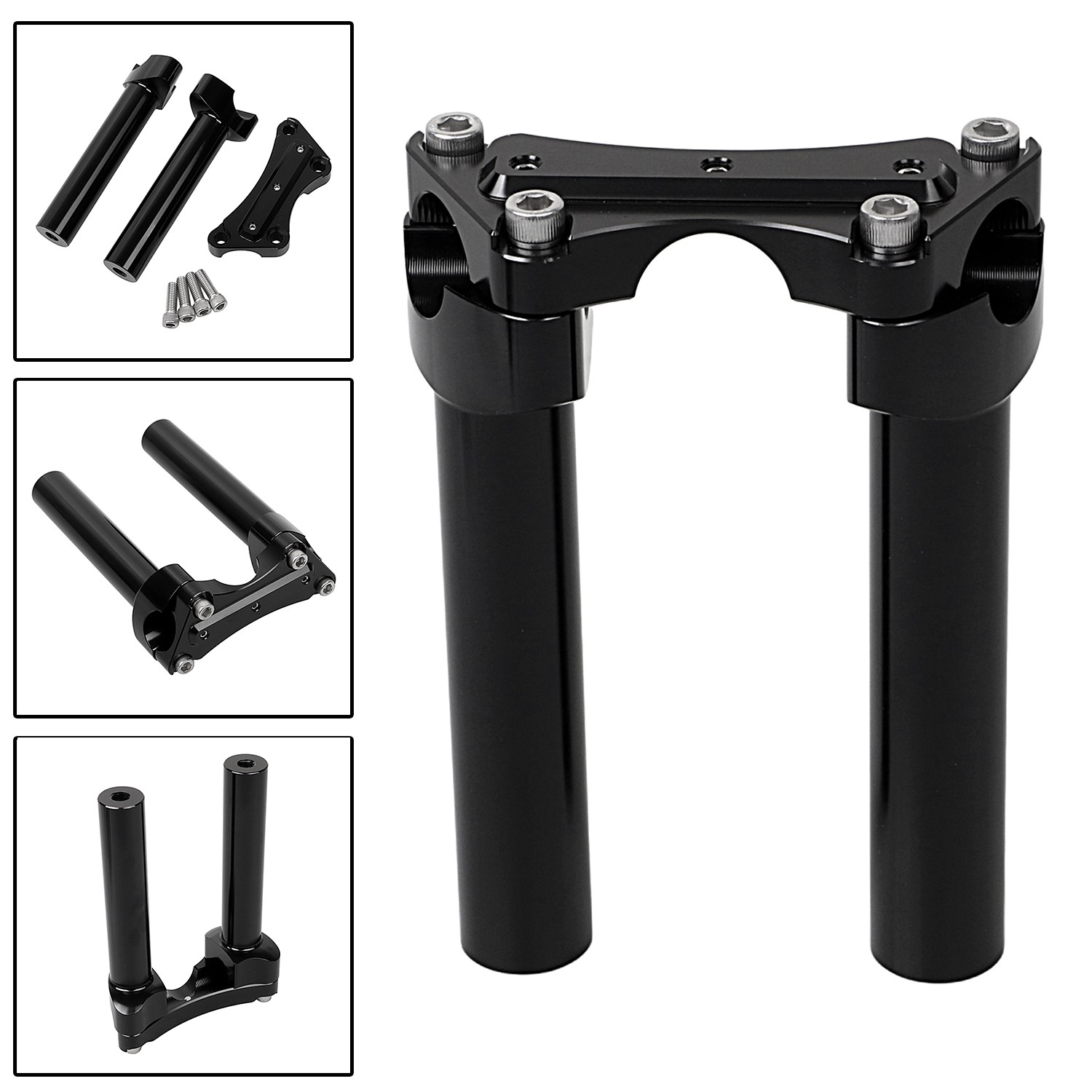 5.5" Handlebar Risers w/Top Clamp For Harley 1" Bar Heritage Softail Road Glide