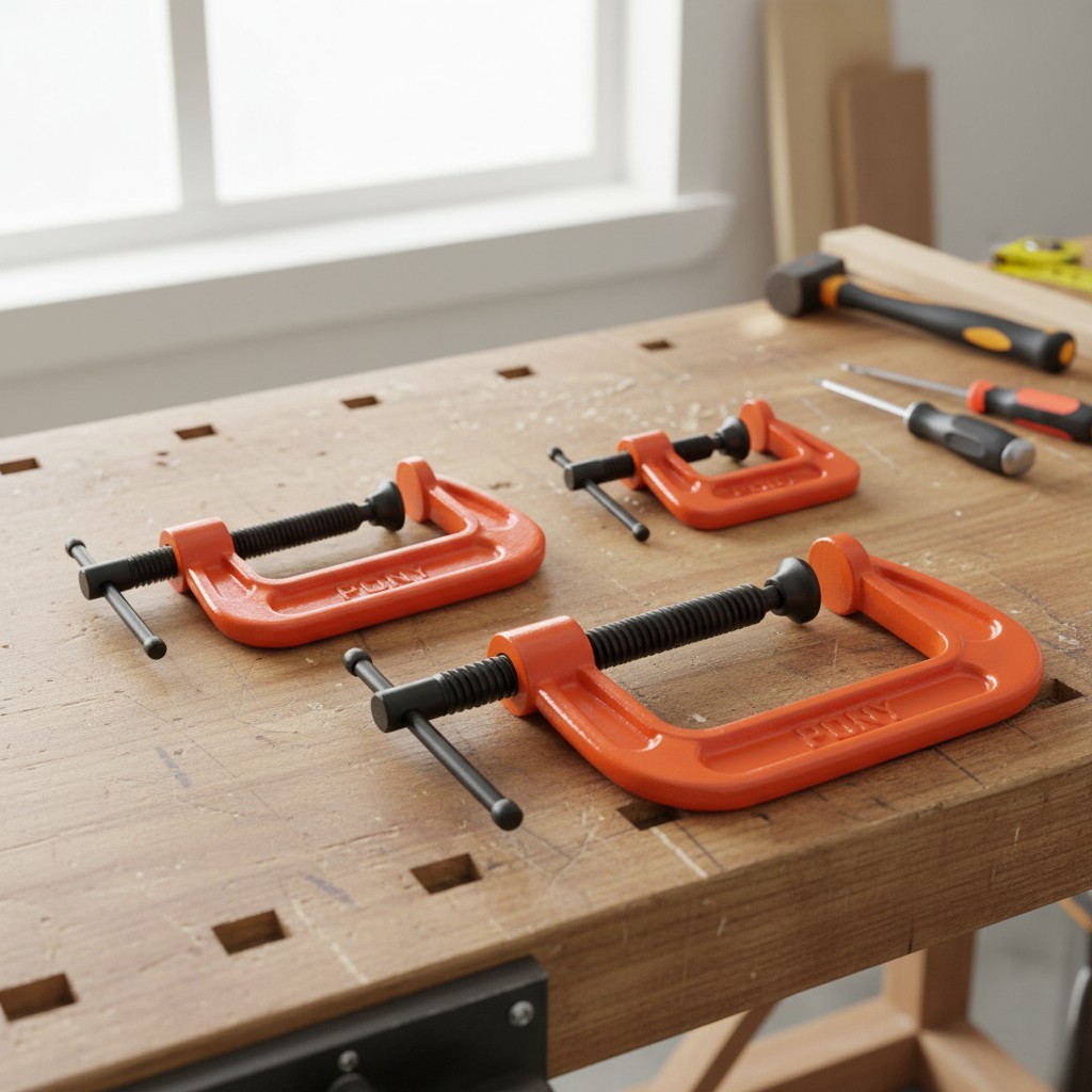 Versatile 3-Piece Malleable Iron Clamp Set - Comfort Handle & Rust-Free Design
