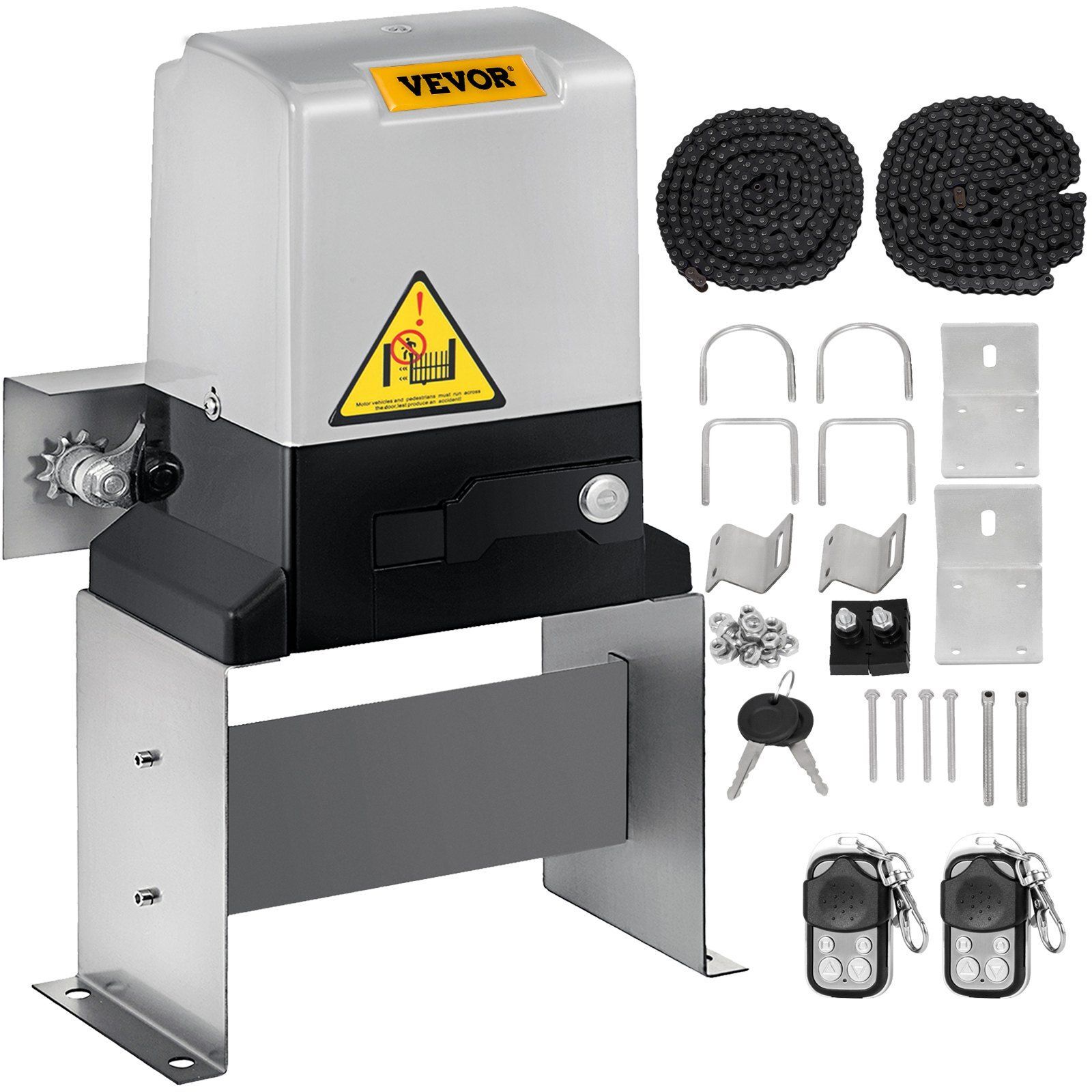 Automatic Sliding Gate Opener w/2 Remote Controls Gate Operator Hardware Kit