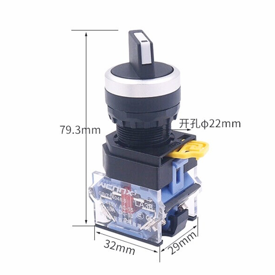 22mm Rotary Switch 2 / 3 Positions Selector Switches Momentary or Latching NO NC
