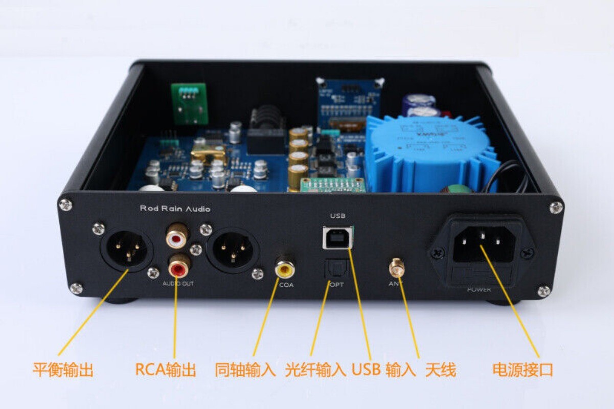 Dual ES9038Q2M Decoder Bluetooth Receiver XLR Balanced DAC Headphone Amp LDAC US