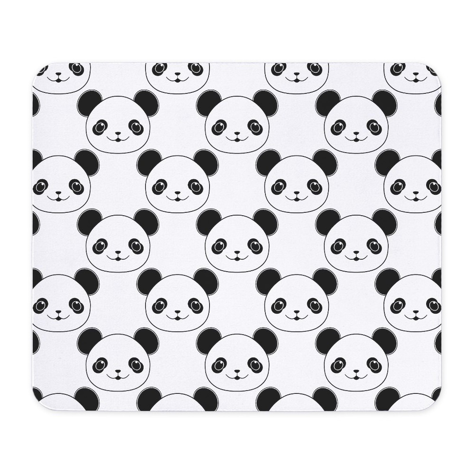 CafePress Kawaii Panda Pattern In Black And White Mousepad  (19589580)