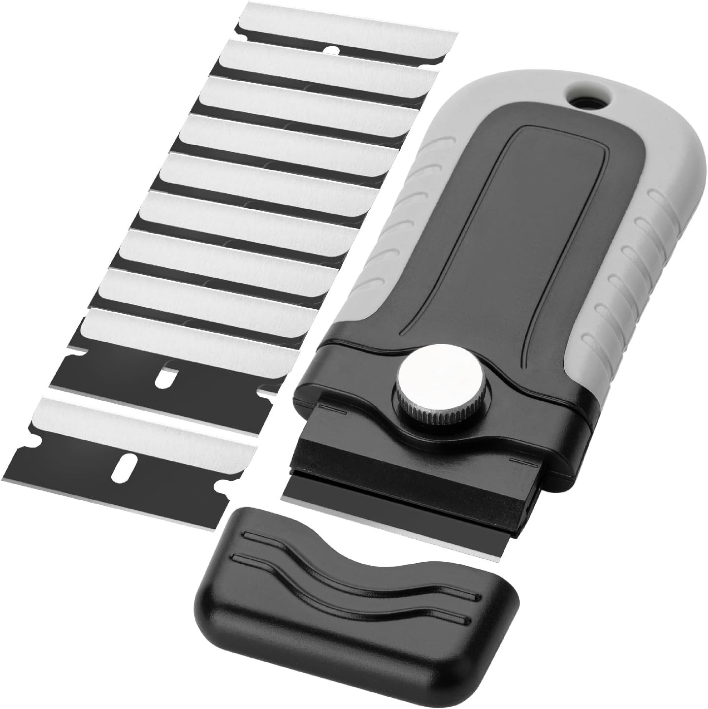 Bates- Razor Blade Scraper Scraper Set with 10 pcs Extra Blades Grey