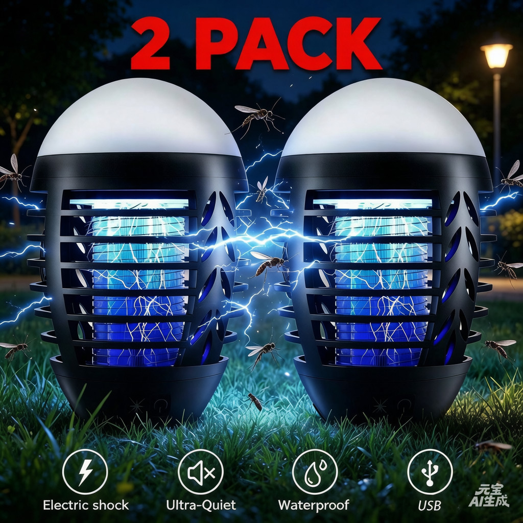 Electric Fly Bug Zapper Mosquito Insect Killer LED Light Control Lamp 2 PACK New