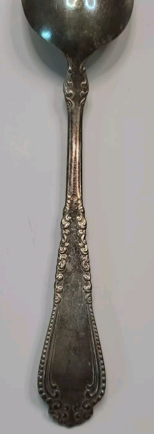 1847 Rogers Bros Dinner Spoon Scroll Design Silverplated 7.12" Long