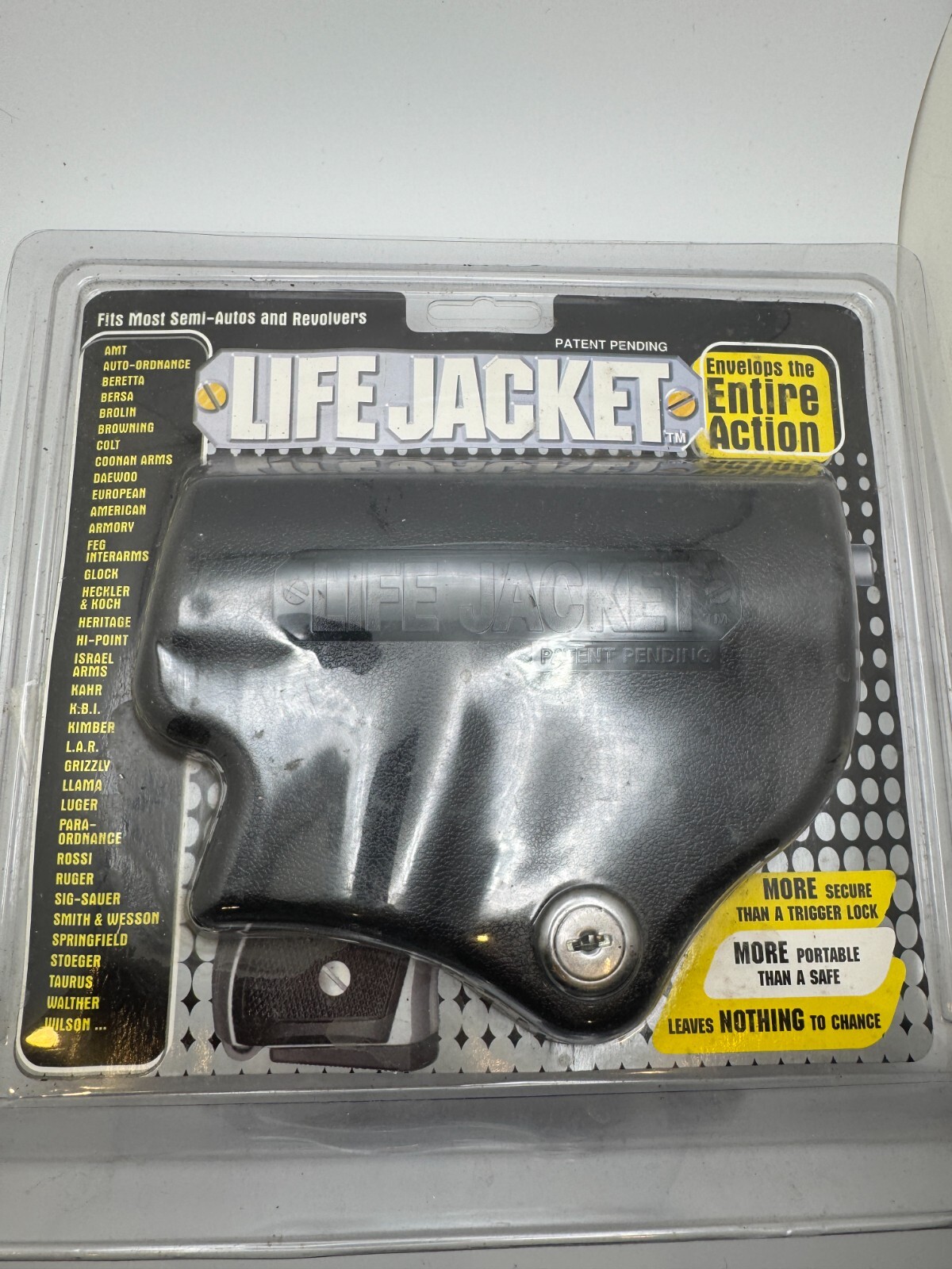 LifeJacket Secure Gun Locking Safety Device for Semi-Autos and Revolvers Storage