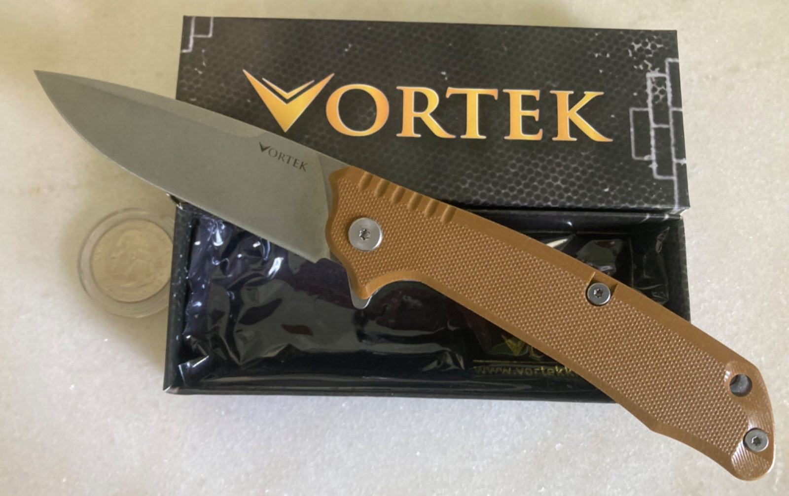 NEW EDC VORTEX ROVER FLIPPER POCKET KNIFE 3.5” PLAIN DROP POINT BLADE NIB CLIP