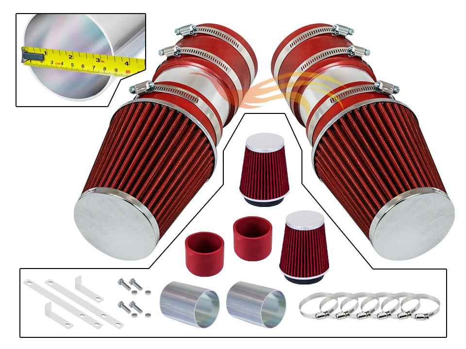 RED Racing Ram Air Intake Kit+Filter For 2008-2012 Mercedes Benz C300 3.0L V6
