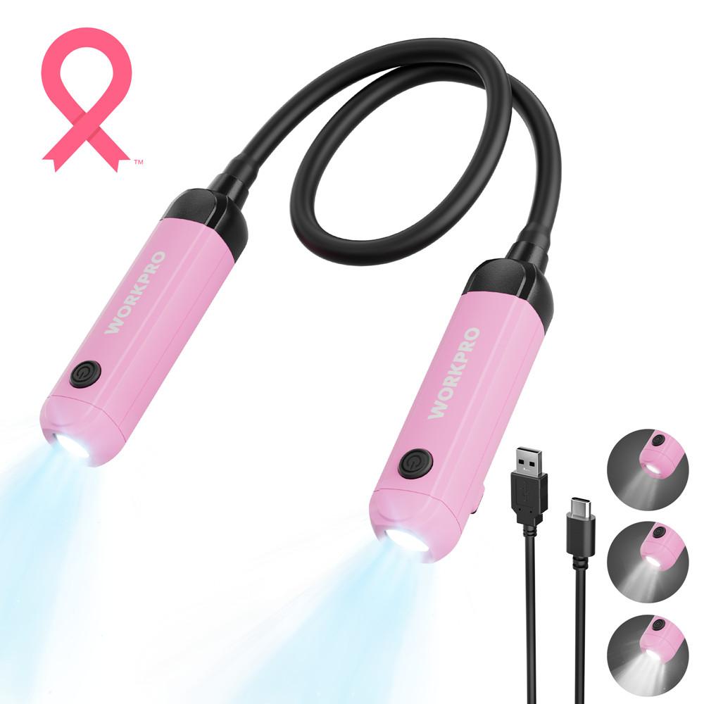 WORKPRO Rechargeable LED Neck Light 300LM Hands-Free 3 Modes Brightness Levels
