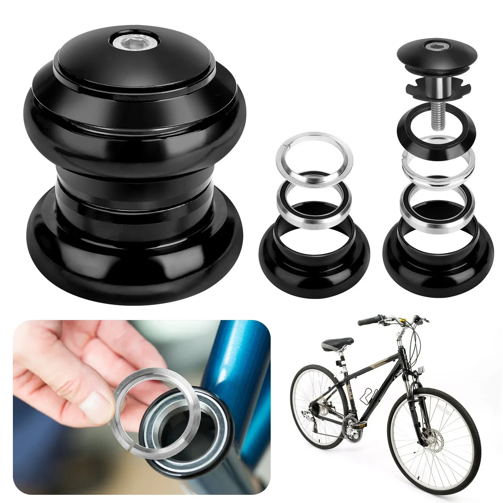 34mm 1-1/8" Threadless MTB Road Bike Bicycle Sealed External Bearing Headset Set