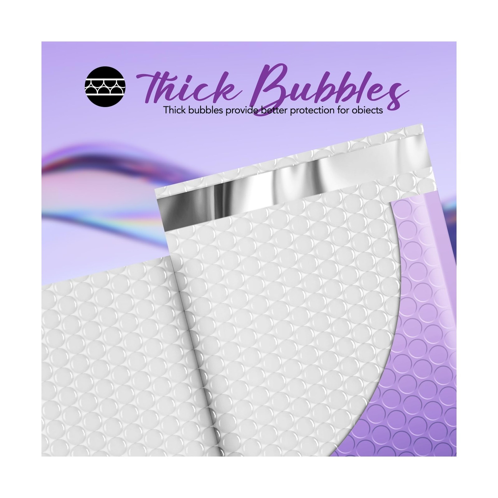 Fuxury 40 Pack Thick Bubble Mailers 8.5x12” Gradient Purple Bubble Envelop