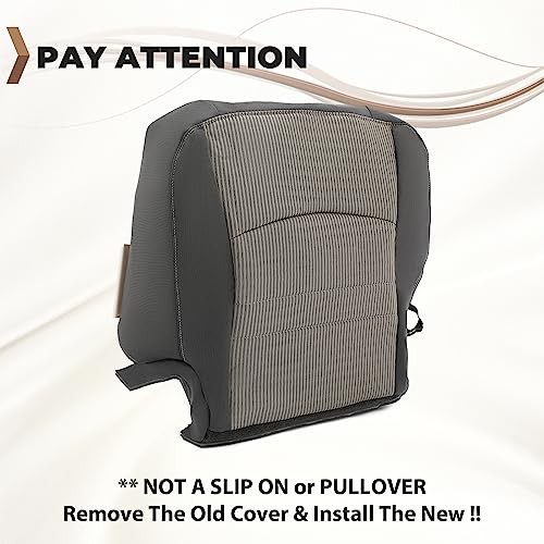 ECOTRIC Driver Side Bottom Cloth Seat Cover Compatible with 2009-2012 Dodge