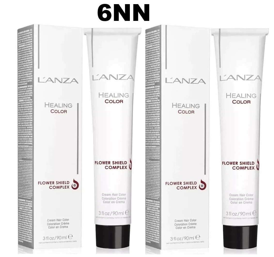 2 PACK  Lanza Healing FLOWER SHIELD COMPLEX  Cream Hair Color 3oz  -  6NN