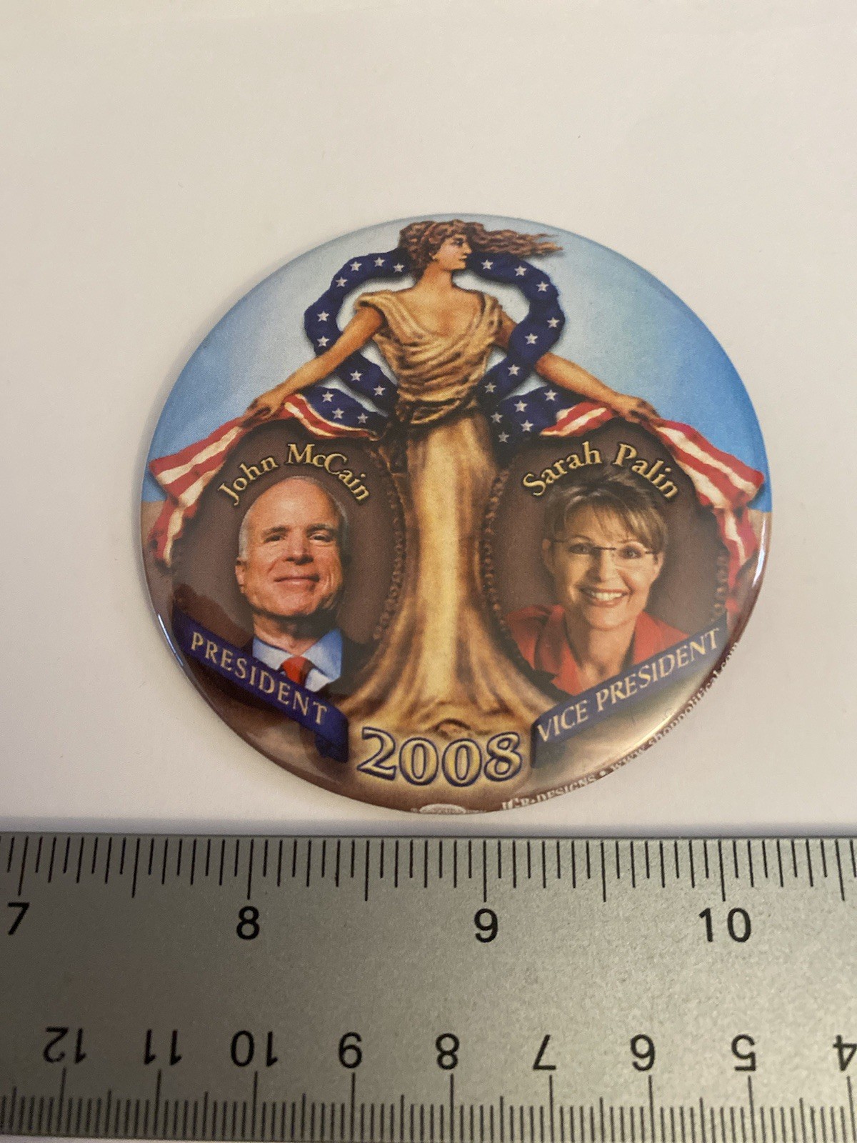 McCain Palin 2008 Pin Back Button P196