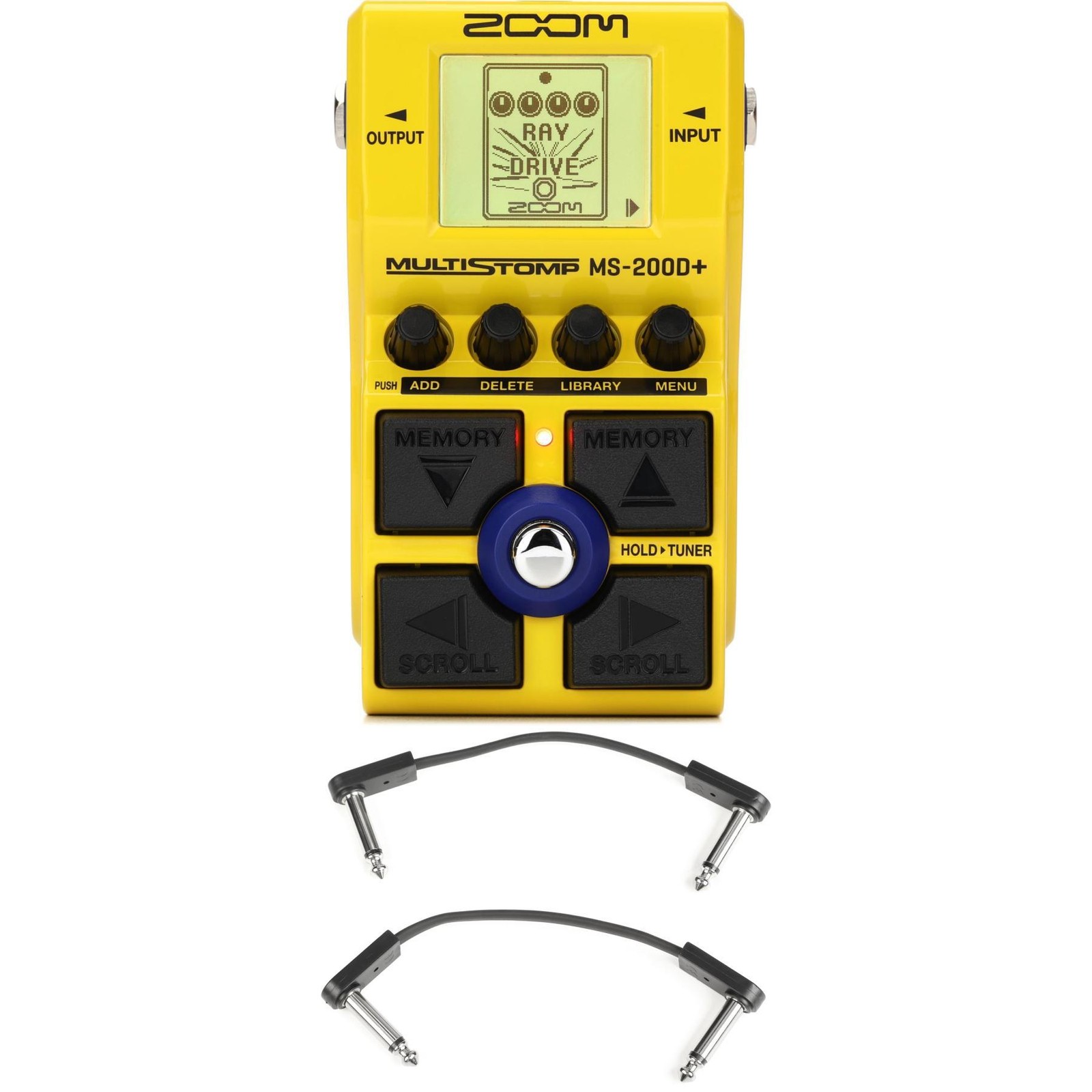 Zoom MS-200D+ MultiStomp Overdrive and Distortion Pedal with EBS Patch Cables