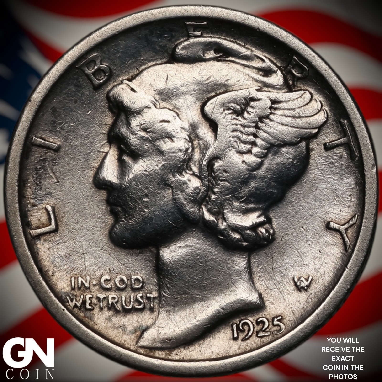 1925 S Mercury Dime A2558