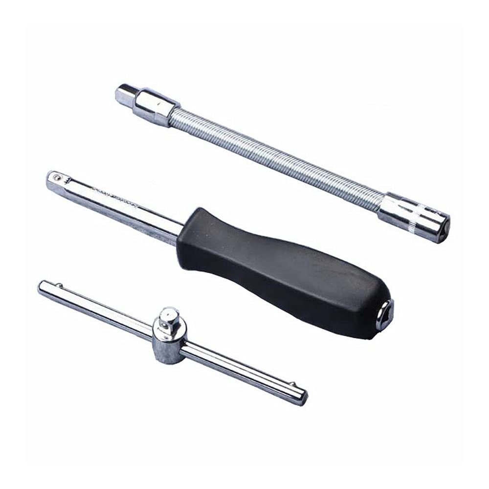 1/4" Drive Spinner Handle With 1/4" Drive Sliding Thandle And Flexible Socket Ex