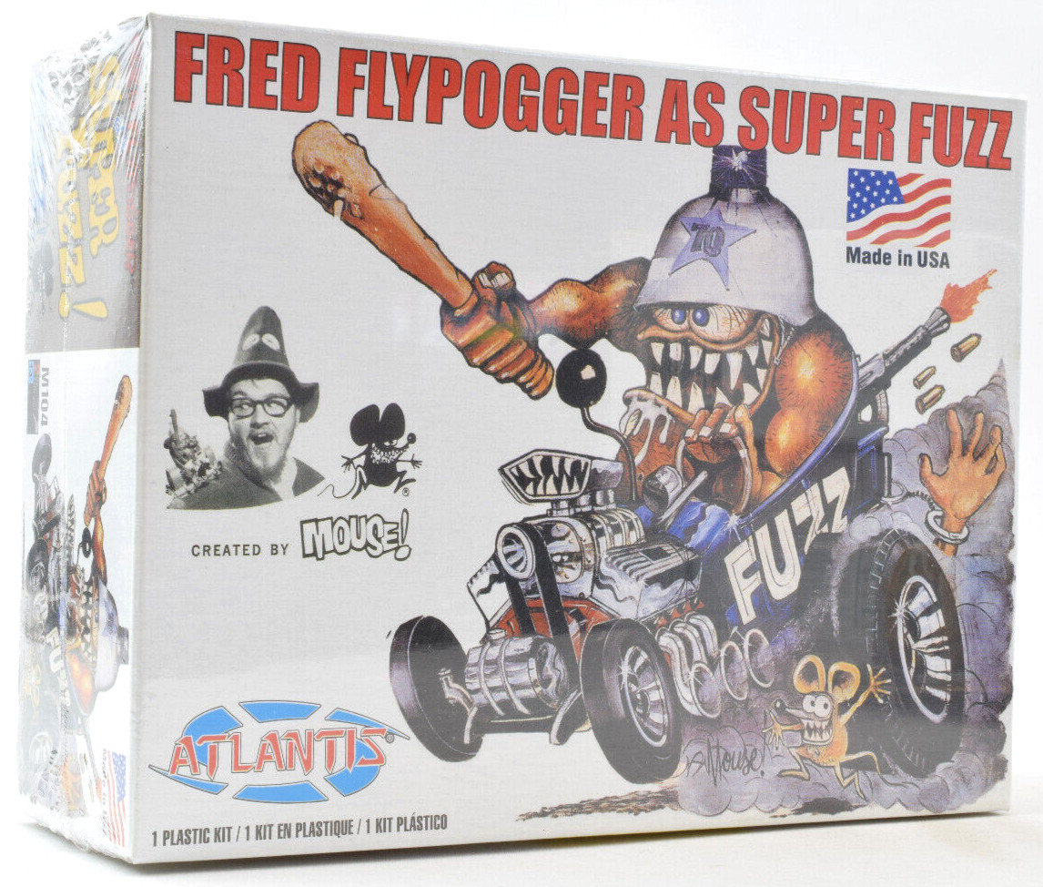 Atlantis Fred Flypogger As Super Fuzz Plastic Model Car Kit W/ Driver M104
