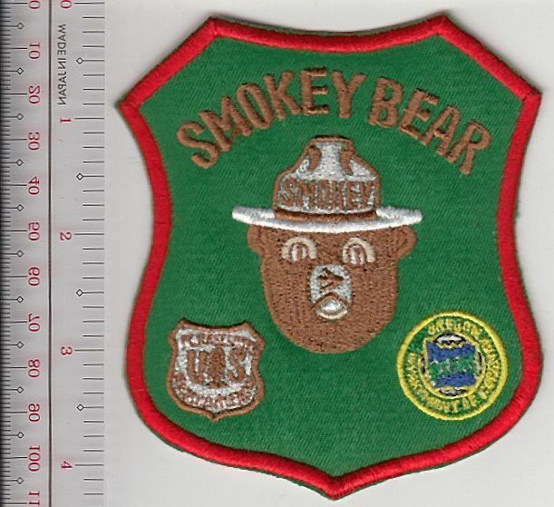 Smokey the Bear Oregon Department of Forestry Hot Shot Wildland Fire NO TARIFF