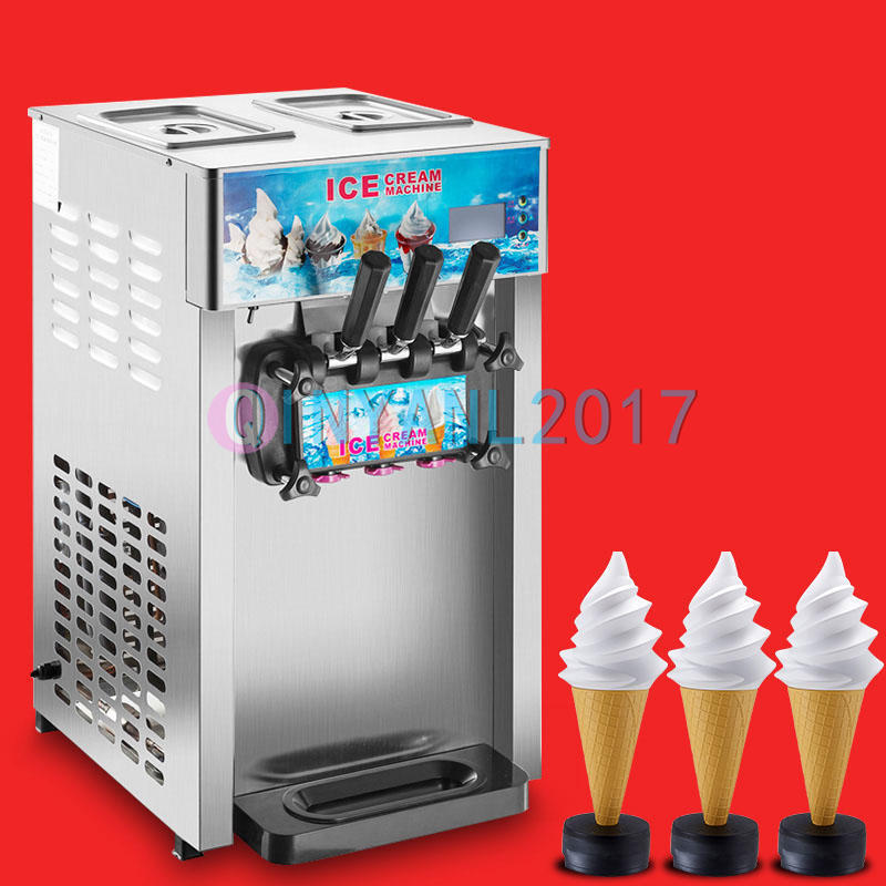 3 Flavor Commercial Frozen Ice Cream Cones Machine Soft Ice Cream Machine 220V