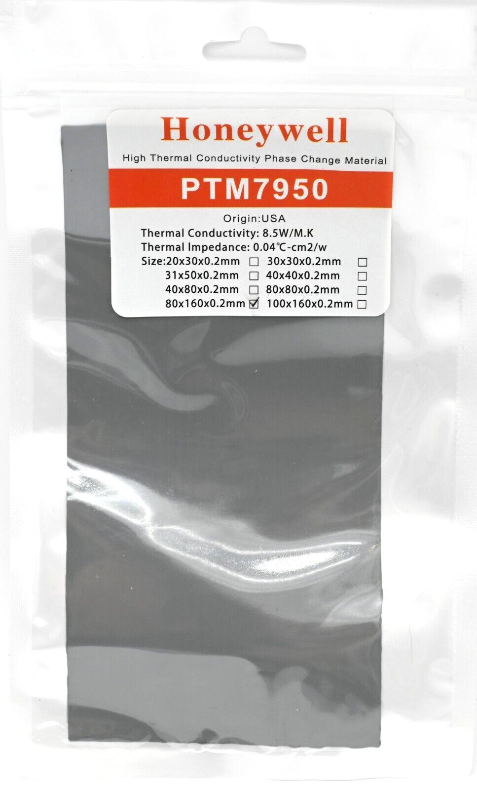 Honeywell PTM7950 80x160x0.2mm Phase Change Thermal Paste Laptop CPU Graphics