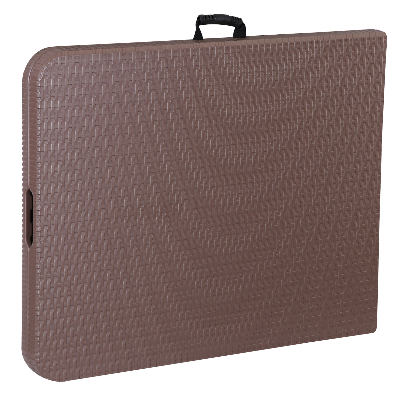 6ft Folding Table Portable Foldable Card Table Fold-in-Half Utility Table Brown