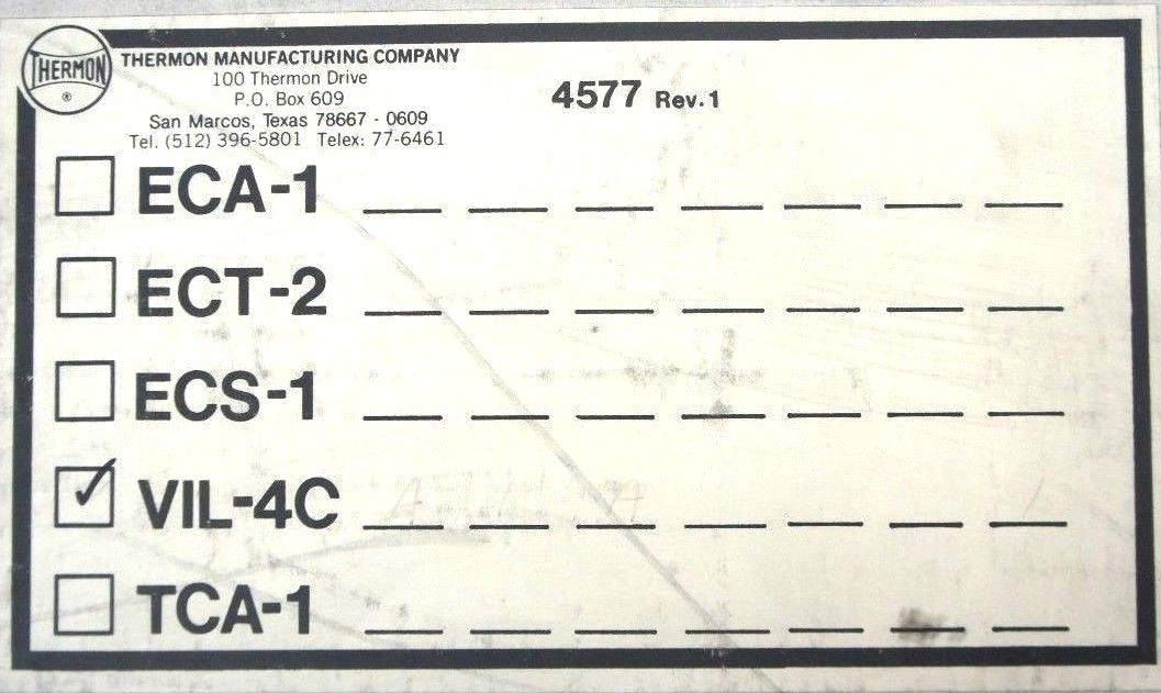 NIB THERMON VIL-4C VOLTAGE INDICATING LIGHT KIT ASSEMBLY VIL4C