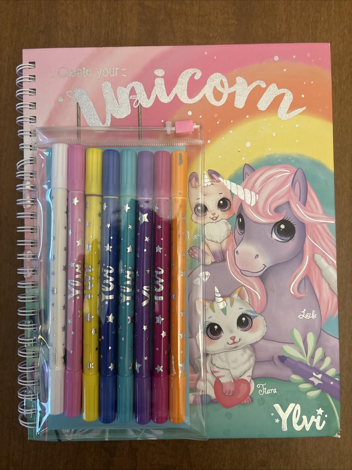 Create Your Unicorn Coloring Book Ylvi By Depesche Pencil Case With 8 Pens