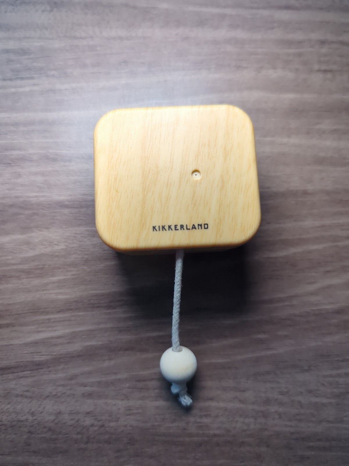 Kikkerland Hand Washing Timer Pull String Wood Block 20 Sec Reminder