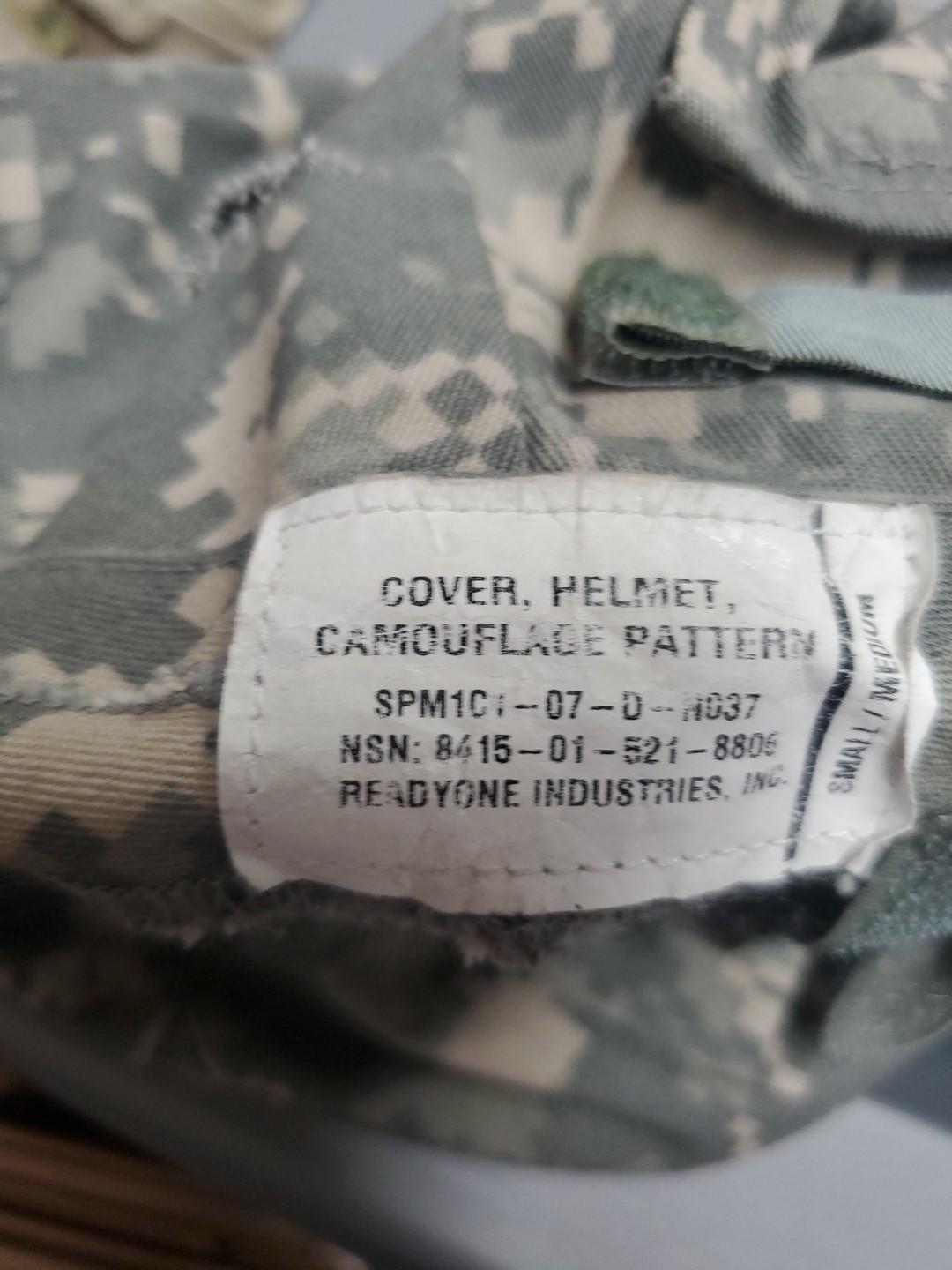 Ach Mich HELMET COVER Acu Digital - USGI Small Medium Army Issue Ir