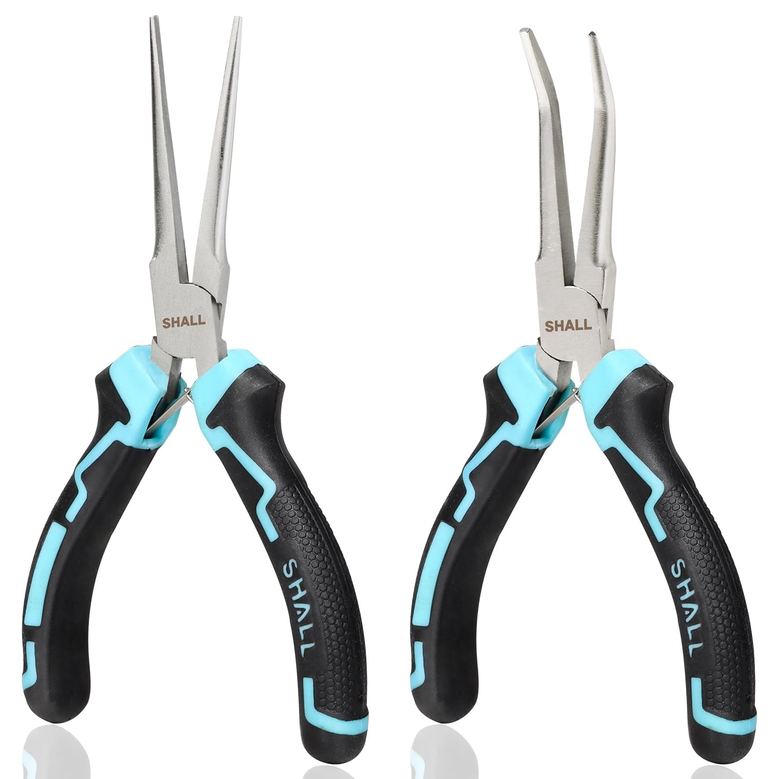 6" Mini Needle Nose Pliers Set Long Nose Pliers & Bent Nose Pliers with 2PCS