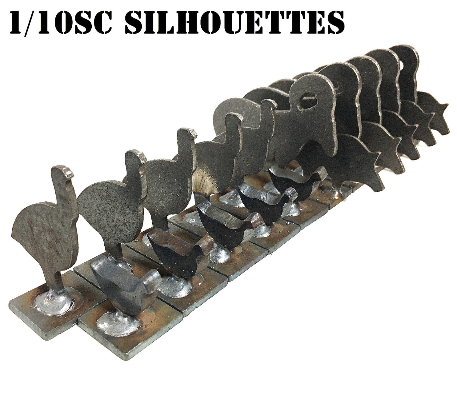 1/10sc NRA/IHMSA Metallic Silhouette Targets - 20pc Air Rifle/Pistol Knock-overs