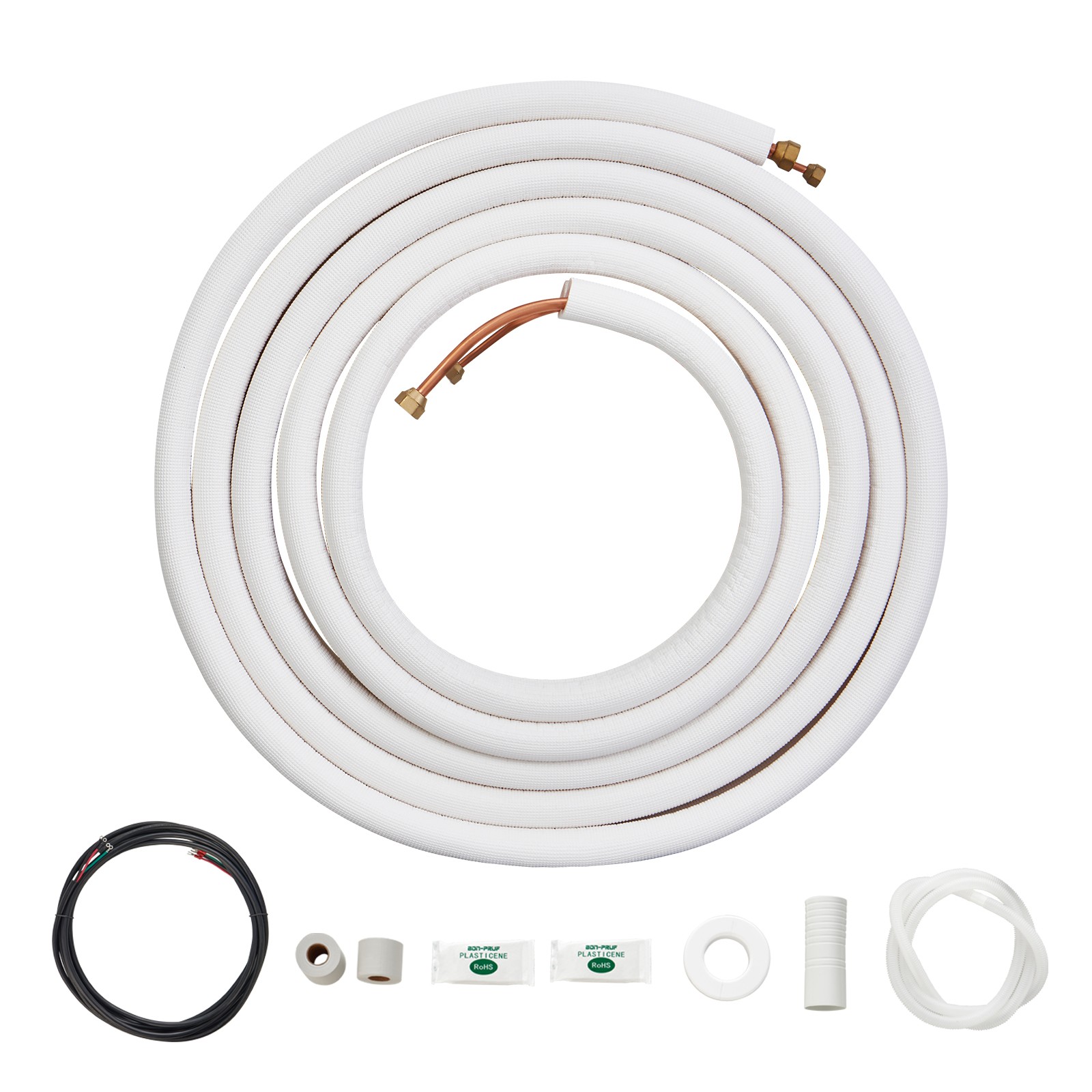 Uimoso Ductless Mini Split Line Set 1/4" x 3/8" x 25 ft Insulated Copper AC Kit