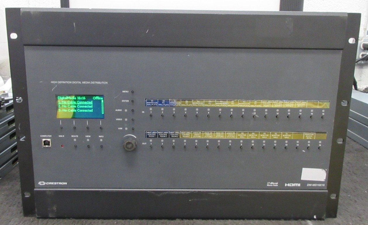 CRESTRON DM-MD16X16 DigitalMedia 16x16 HDMI Matrix Switcher W/  CARDS