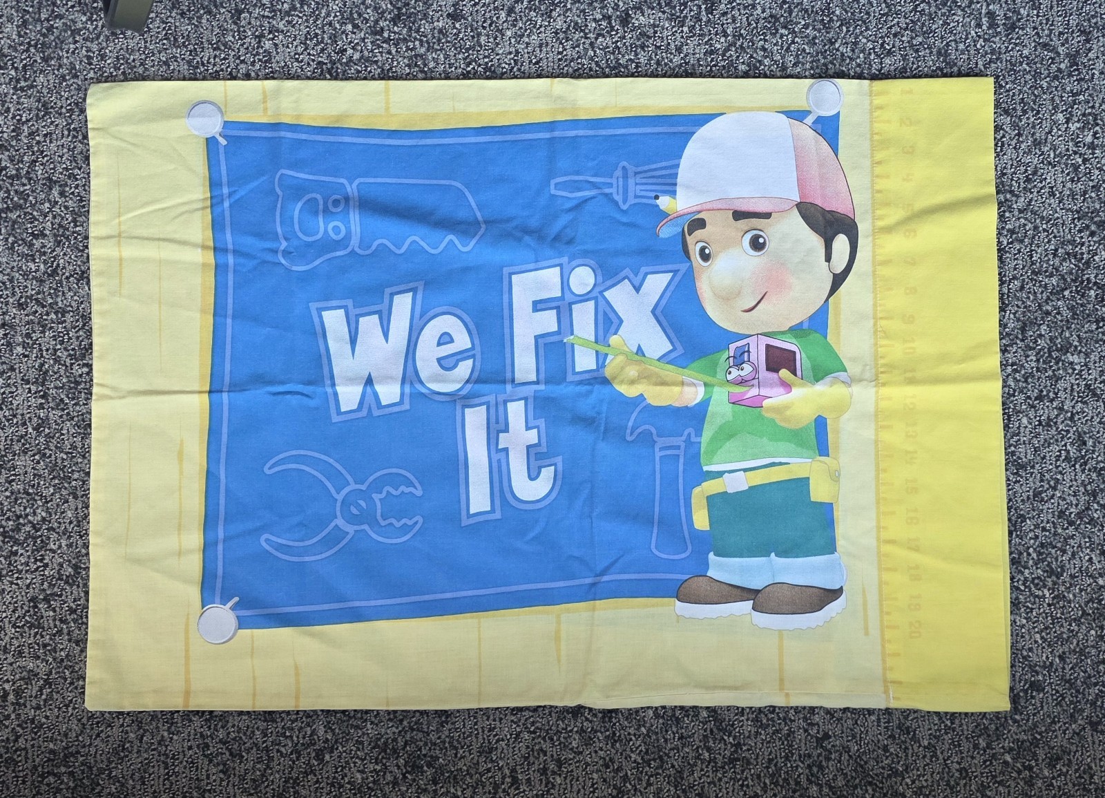 Handy Manny 1 Standard Pillowcase Double Sided Y2K 2000s Disney Yellow
