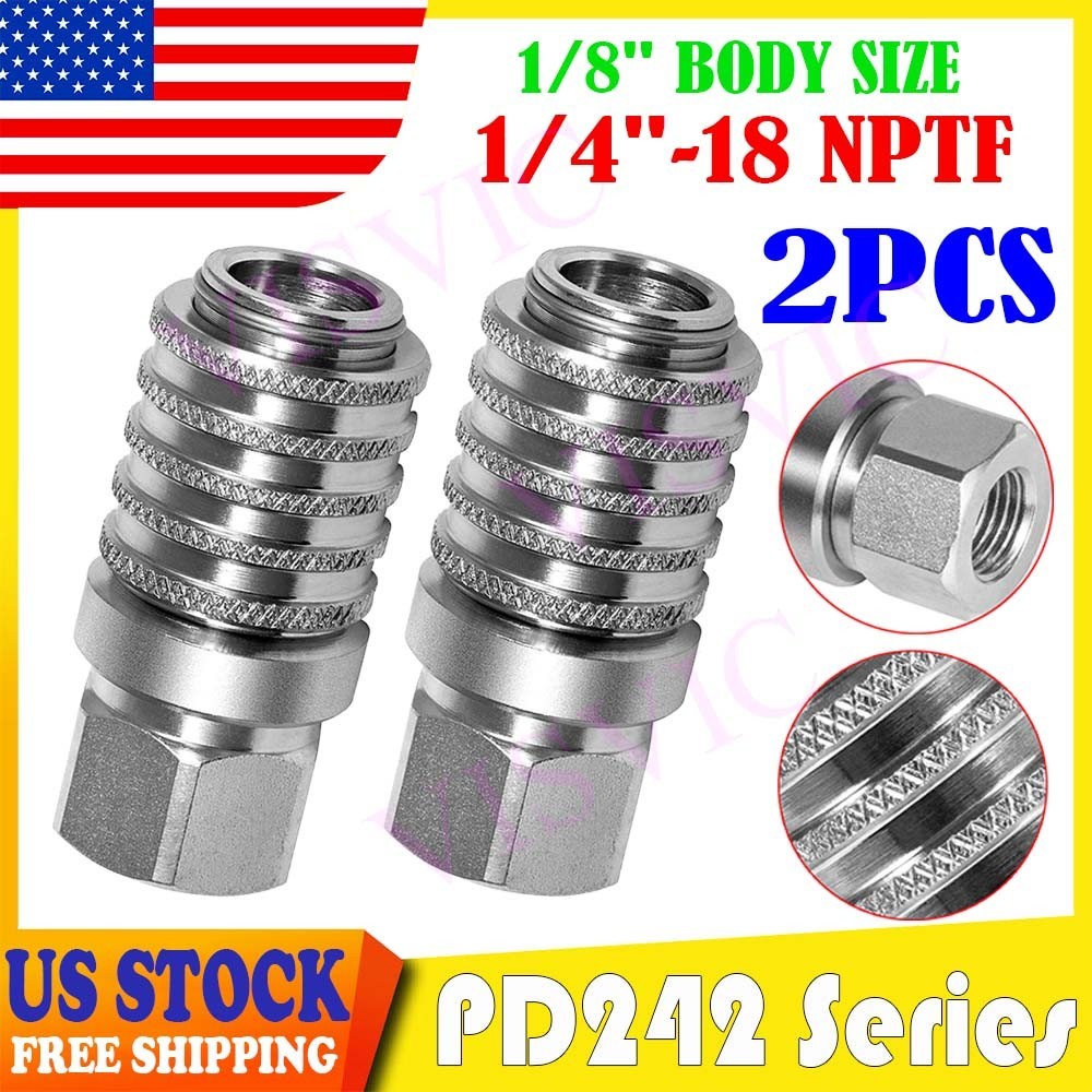 2pcs PD242 Test Port & Diagnostic Equipment Quick Coupler w/ Female Pipe Thread