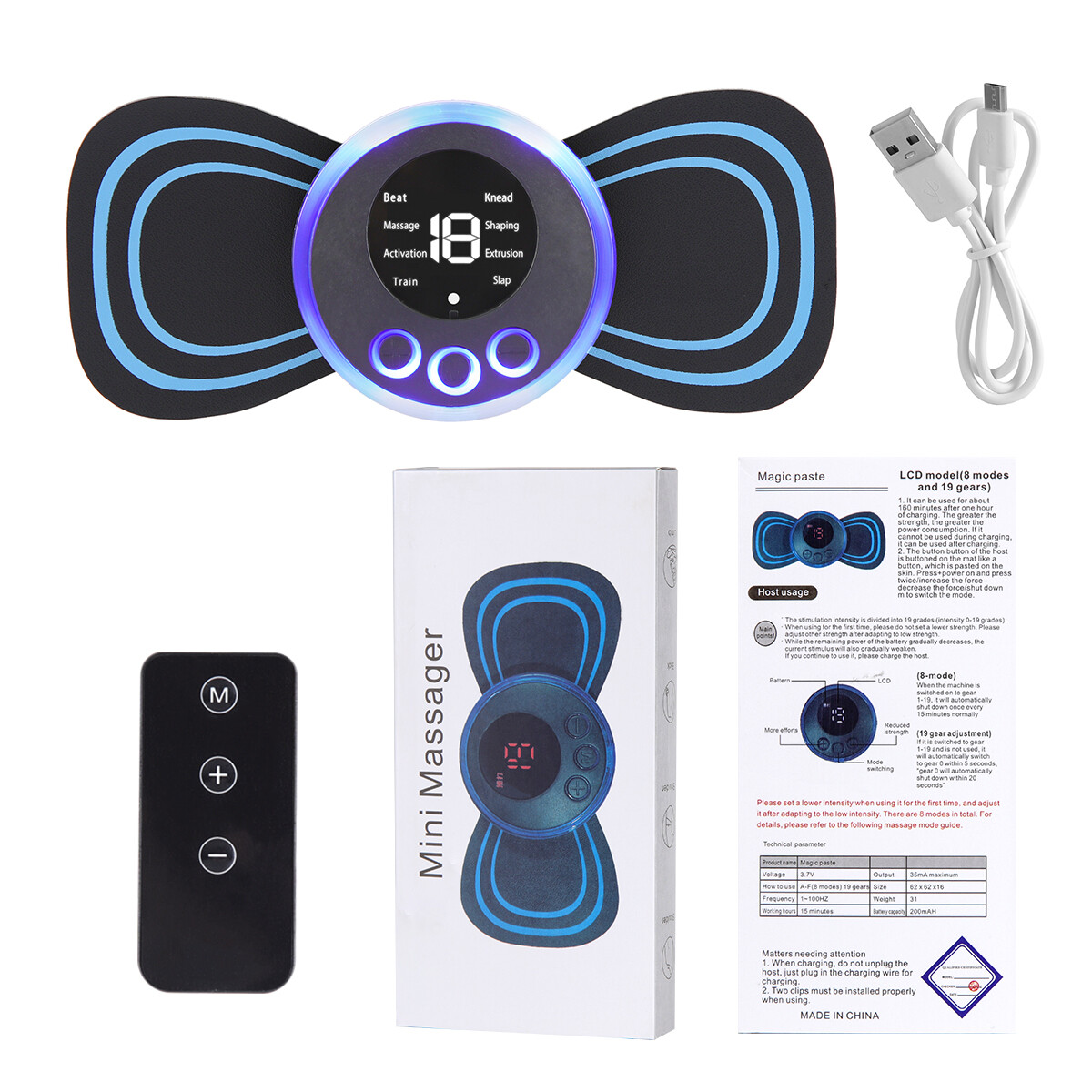 EMS Neck Massager Back Full Body Muscle Stimulator Pain Relief Device Health