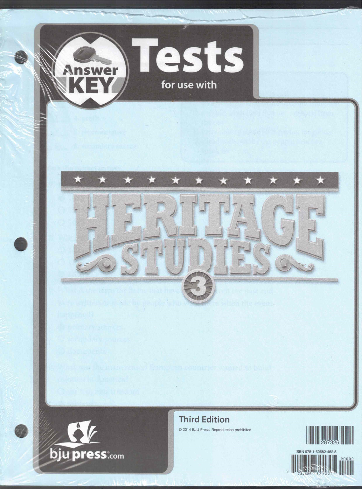 Answer Key Tests for use with Heritage Studies 3 (3rd Edition) BJU Press